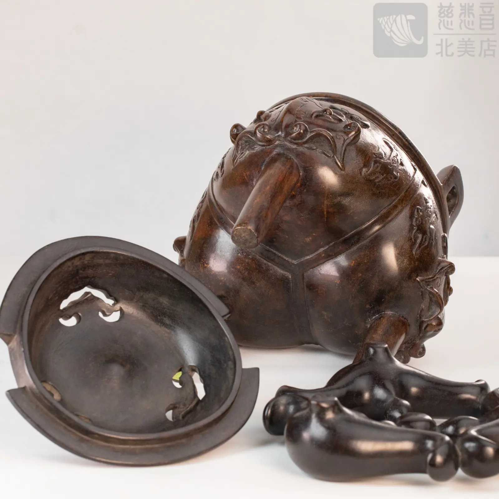 Taotie Precious Tripod Cauldron Agarwood Incense Burner, Qing Dynasty, Qianlong Period - Grandmaster JinBodhi's Collection